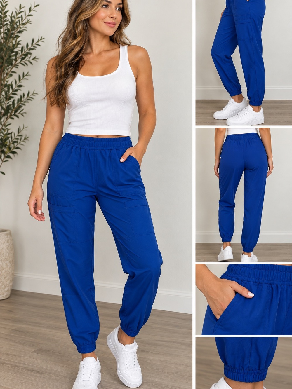 Scrubstar Premium Scrubs Jogger Pants Electric Blue L NWT